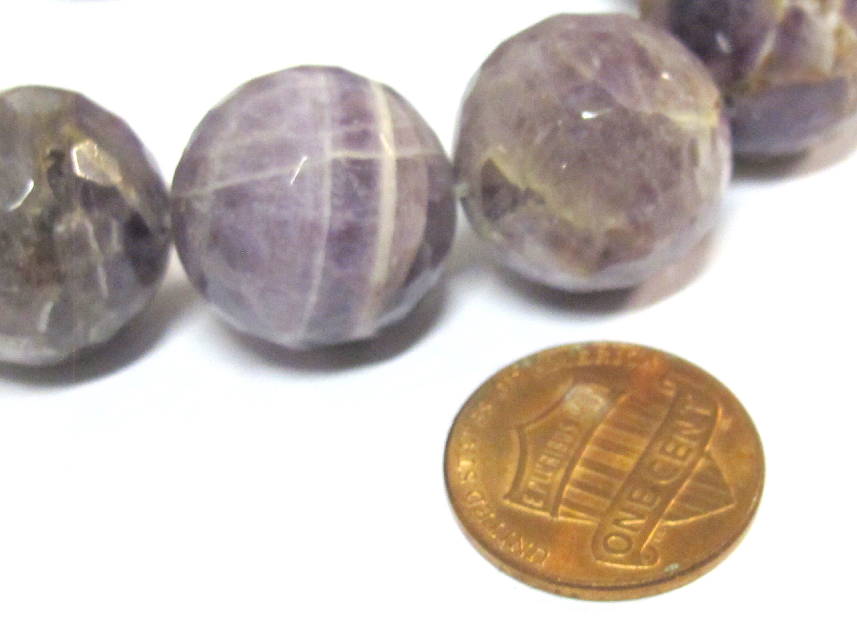 4 beads - Large 17 - 18 mm size faceted Natural amethyst gemstone beads - GM399C