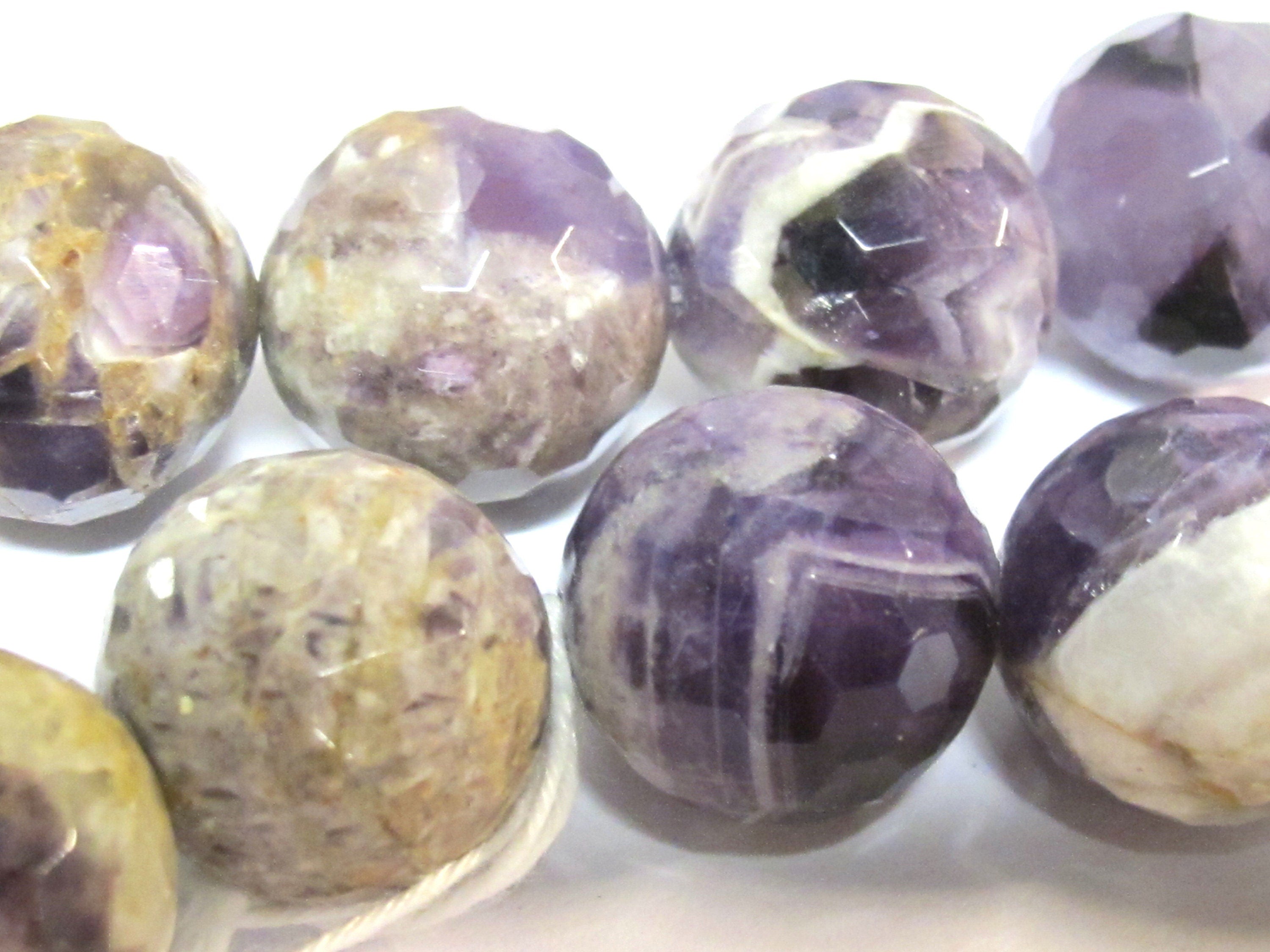 4 beads - Large 17 - 18 mm size faceted Natural amethyst gemstone beads - GM399C