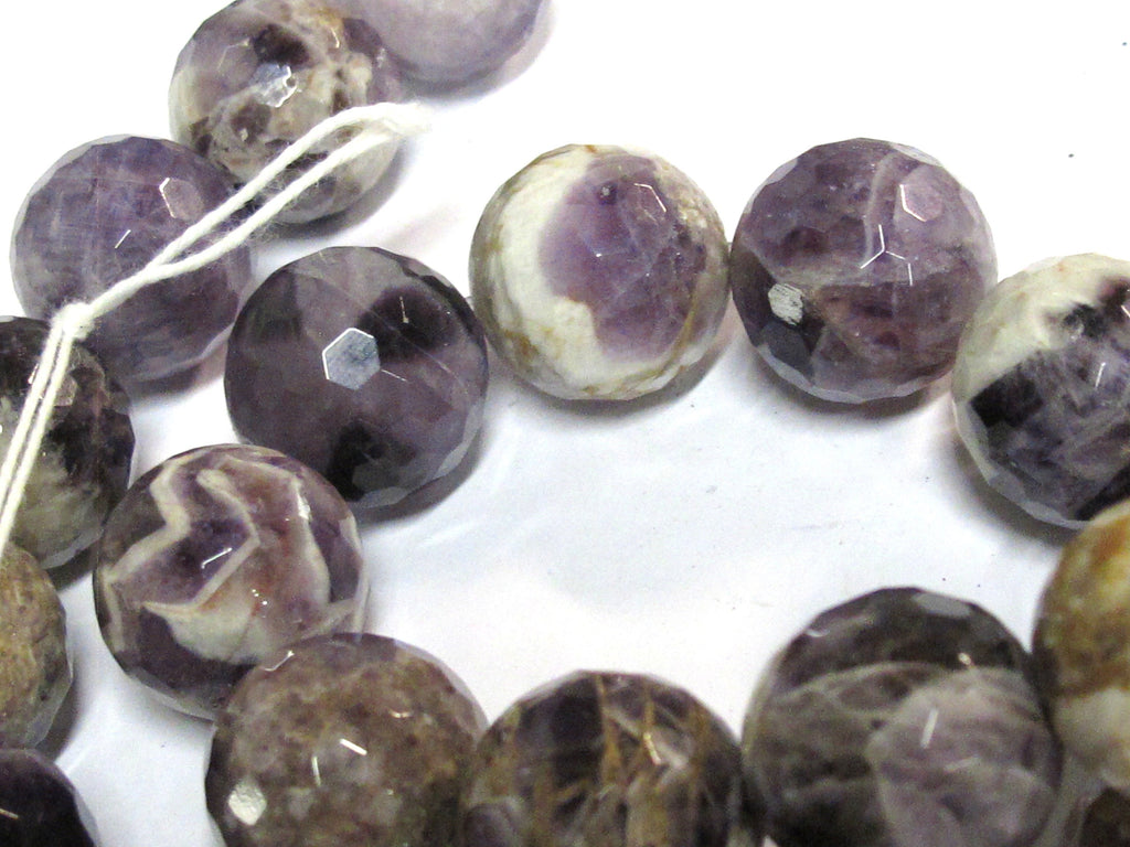 4 beads - Large 17 - 18 mm size faceted Natural amethyst gemstone beads - GM399C