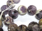 4 beads - Large 17 - 18 mm size faceted Natural amethyst gemstone beads - GM399C