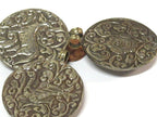 Large size Tibetan antiqued silver finish repousse Fish pendant with reverse side carving Nepal - PM351V