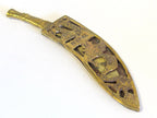 Ethnic decor Brass Khukri decor knife with tibetan dragon design from nepal - JM011