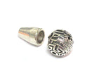 1 Guru bead - Tibetan silver 3 hole Guru Bead dragon design 11 - 12 mm size with column bead - GB066