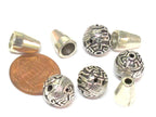 1 Guru bead - Tibetan silver 3 hole Guru Bead dragon design 11 - 12 mm size with column bead - GB066