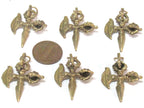 1 Pendant - Ethnic small medium size Tibetan Dorje Vajra axe brass pendant from Nepal - CP137