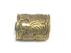 1 BEAD - Tibetan brass bead with frog repousse design - BD893C
