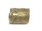 1 BEAD - Tibetan brass bead with frog repousse design - BD893C