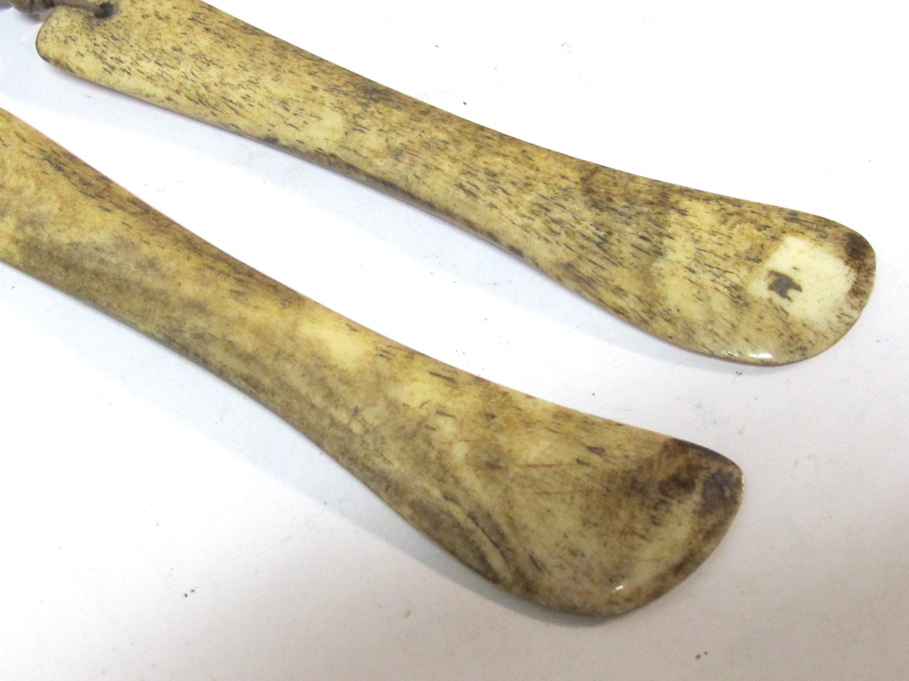 1 pendant - Long large size ethnic tribal design recycled cattle bone pendant - PB117