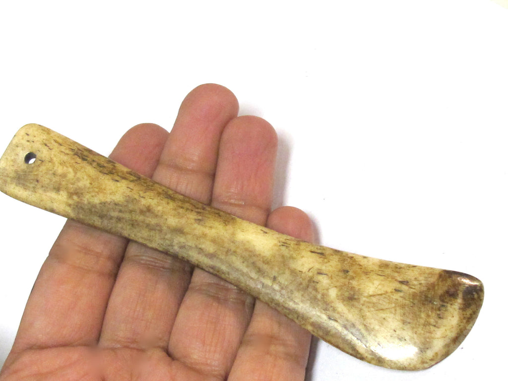 1 pendant - Long large size ethnic tribal design recycled cattle bone pendant - PB117