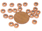 20 Beads - Small size copper tone metal alloy donut washer shape spacer beads 6mm wide - BD224B