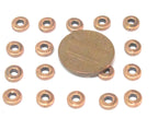 20 Beads - Small size copper tone metal alloy donut washer shape spacer beads 6mm wide - BD224B