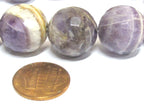 4 beads - Large 17 - 18 mm size faceted Natural amethyst gemstone beads - GM399C