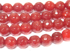 10 BEADS - Faceted maroon wine color dyed jade faceted gemstone beads 10 mm - GM252K