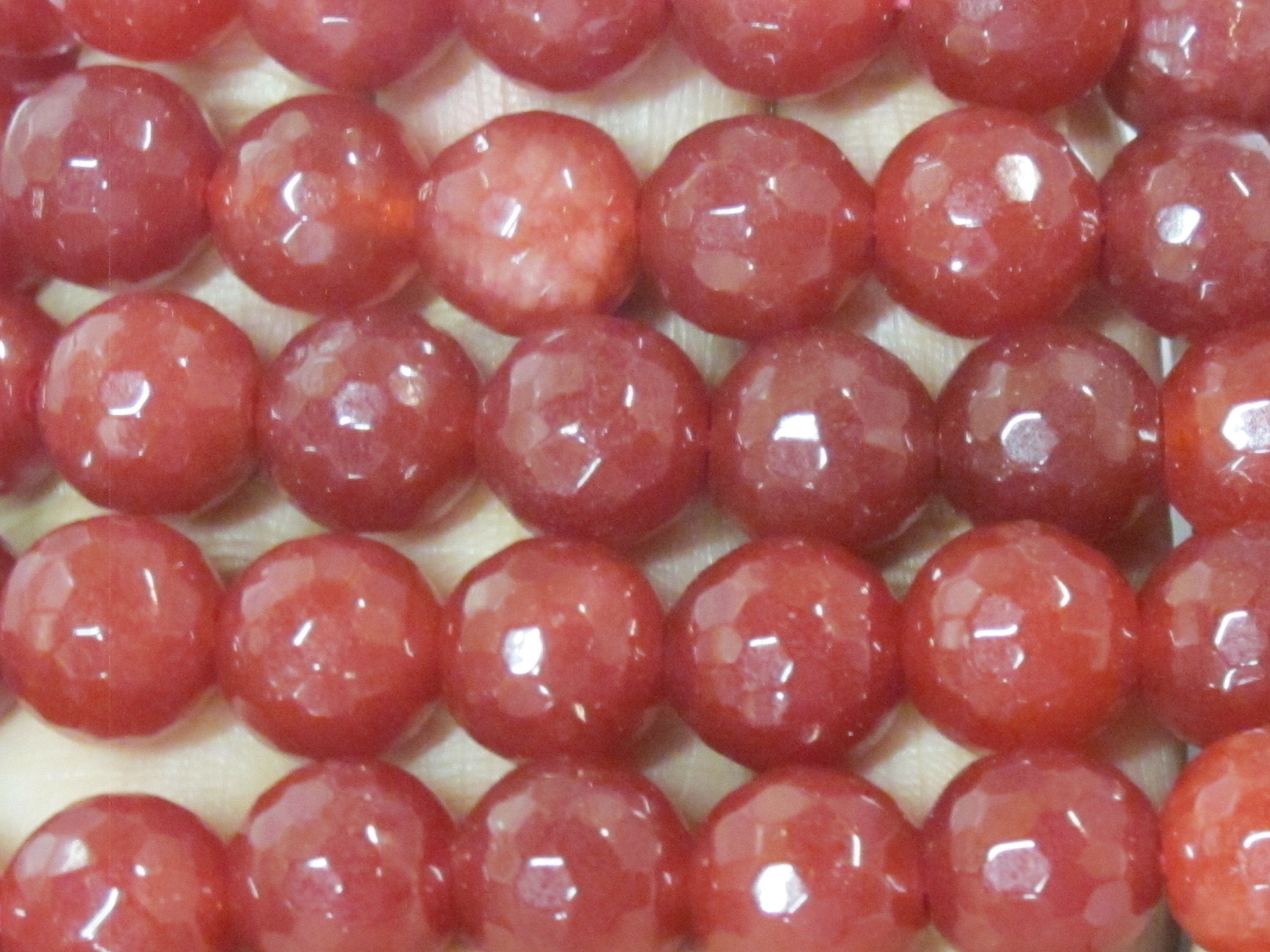 10 BEADS - Faceted maroon wine color dyed jade faceted gemstone beads 10 mm - GM252K