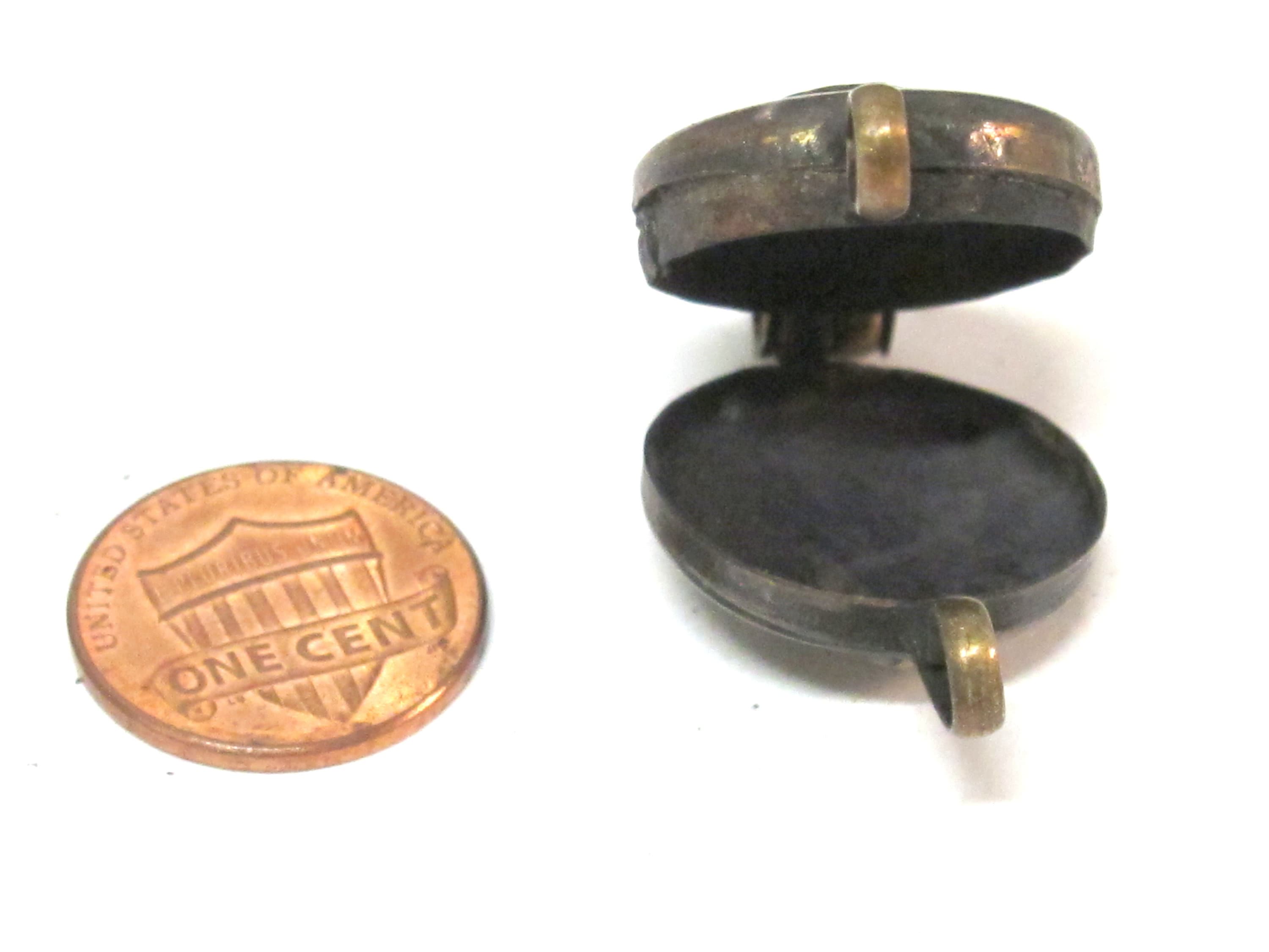 1 Pendant - Small size Tibetan Nepal double dorje prayer kalamantra box rustic finish copper pendant - PM306C