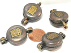 1 Pendant - Small size Tibetan Nepal double dorje prayer kalamantra box rustic finish copper pendant - PM306B
