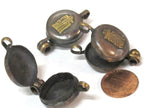 1 Pendant - Small size Tibetan Nepal double dorje prayer kalamantra box rustic finish copper pendant - PM306B