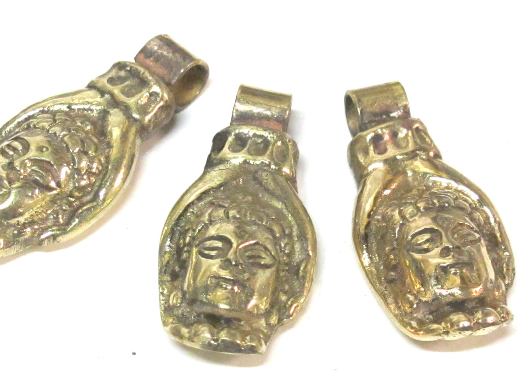 Buddha Pendant - Brass buddha hand Medium large heavy Tibetan Buddha hand solid brass pendant from Nepal -copyright Nepalbeadshop - CP140