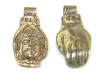 Buddha Pendant - Brass buddha hand Medium large heavy Tibetan Buddha hand solid brass pendant from Nepal -copyright Nepalbeadshop - CP140
