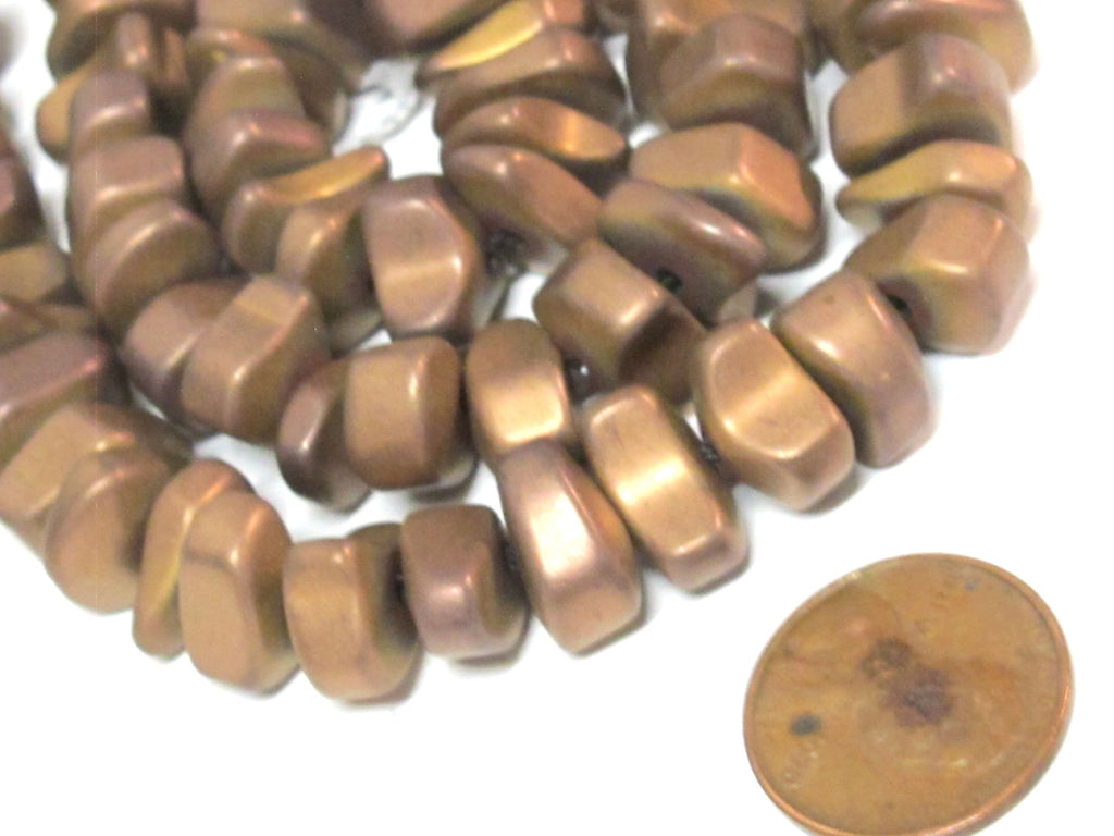 10 beads - Hematite nugget loose beads matte copper color gemstone Beads - GM151Hs