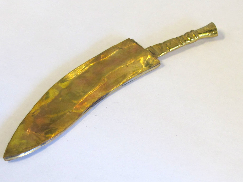 Ethnic decor Brass Khukri decor knife with tibetan dragon design from nepal - JM011