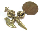 1 Pendant - Ethnic small medium size Tibetan Dorje Vajra axe brass pendant from Nepal - CP137