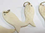 1 pendant - Tibetan recycled cattle recycled cattle bone carved fish design charm pendant from Nepal - PB074K