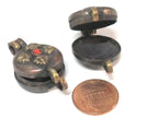 1 Pendant - Small size Tibetan Nepal double dorje prayer kalamantra box rustic finish copper pendant - PM306B