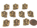 10 Beads - Reversible Light weight acrylic antiqued brown color Ganesha beads - BD661s