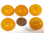 4 beads - Tibetn resin beads Large wide disc shape light weight Tibetan resin beads 23 - 25 mm wide - BD406K