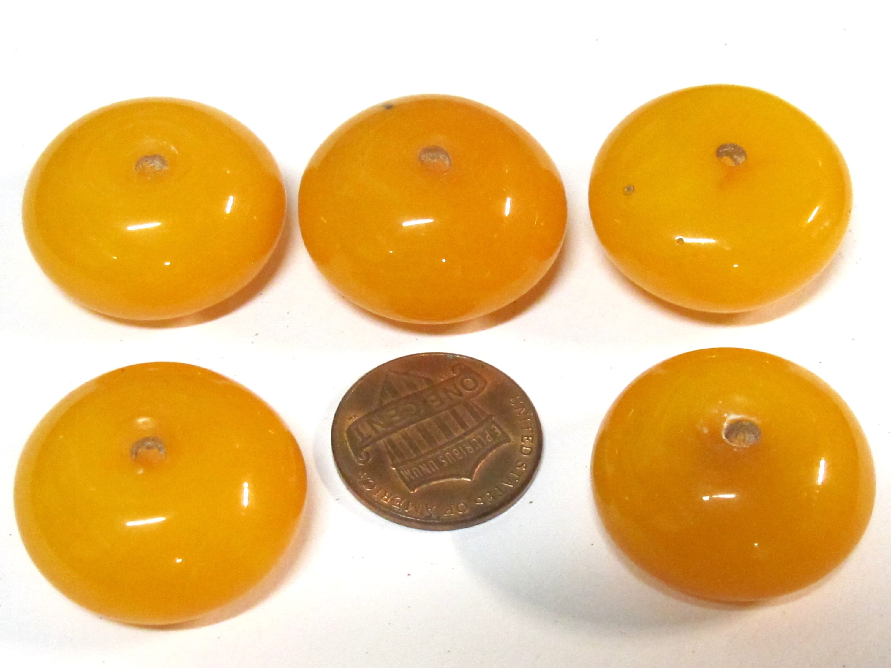 4 beads - Tibetn resin beads Large wide disc shape light weight Tibetan resin beads 23 - 25 mm wide - BD406K