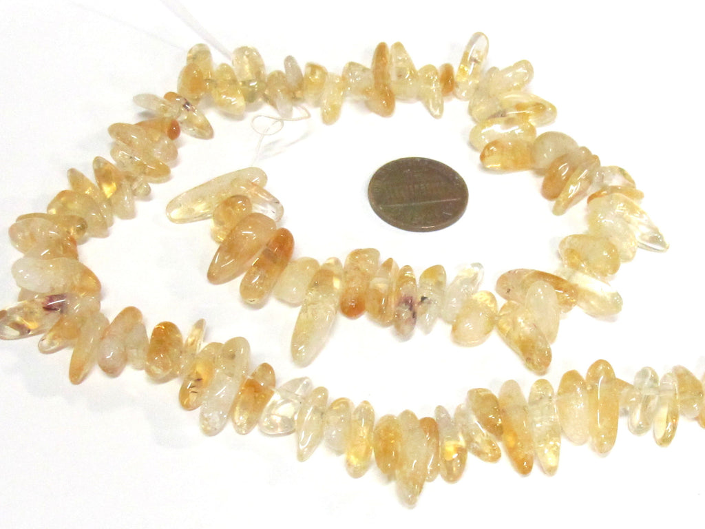 1 full strand of Citrine Lemon quartz beads stock nugget shape - GM007