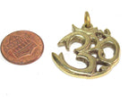 1 Pendant - Tibetan Brass Om pendant from Nepal - CP028K