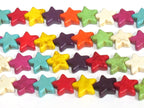 Star beads 1 Full strand - 30 beads mix colors Star shape howlite beads 15 inches strand - GM183R