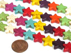 Star beads 1 Full strand - 30 beads mix colors Star shape howlite beads 15 inches strand - GM183R