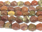 10 BEADS - Natural Agate thick chunky Faceted gemstone beads - GM276R