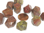 10 BEADS - Natural Agate thick chunky Faceted gemstone beads - GM276R