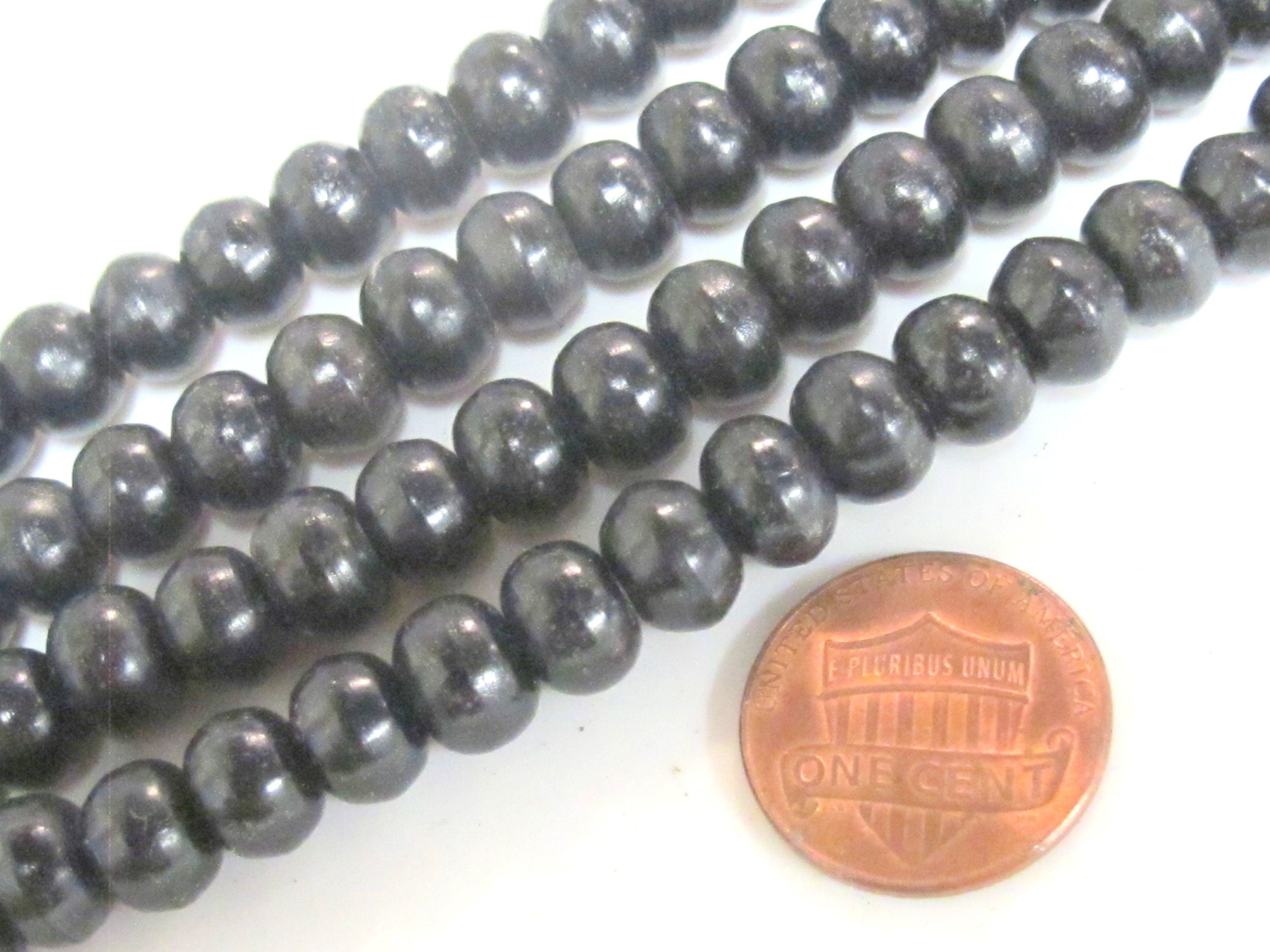 108 Beads - Tibetan Nepal recycled cattle bone mala beads 8 mm black color with guru bead bone mala counters - ML123A