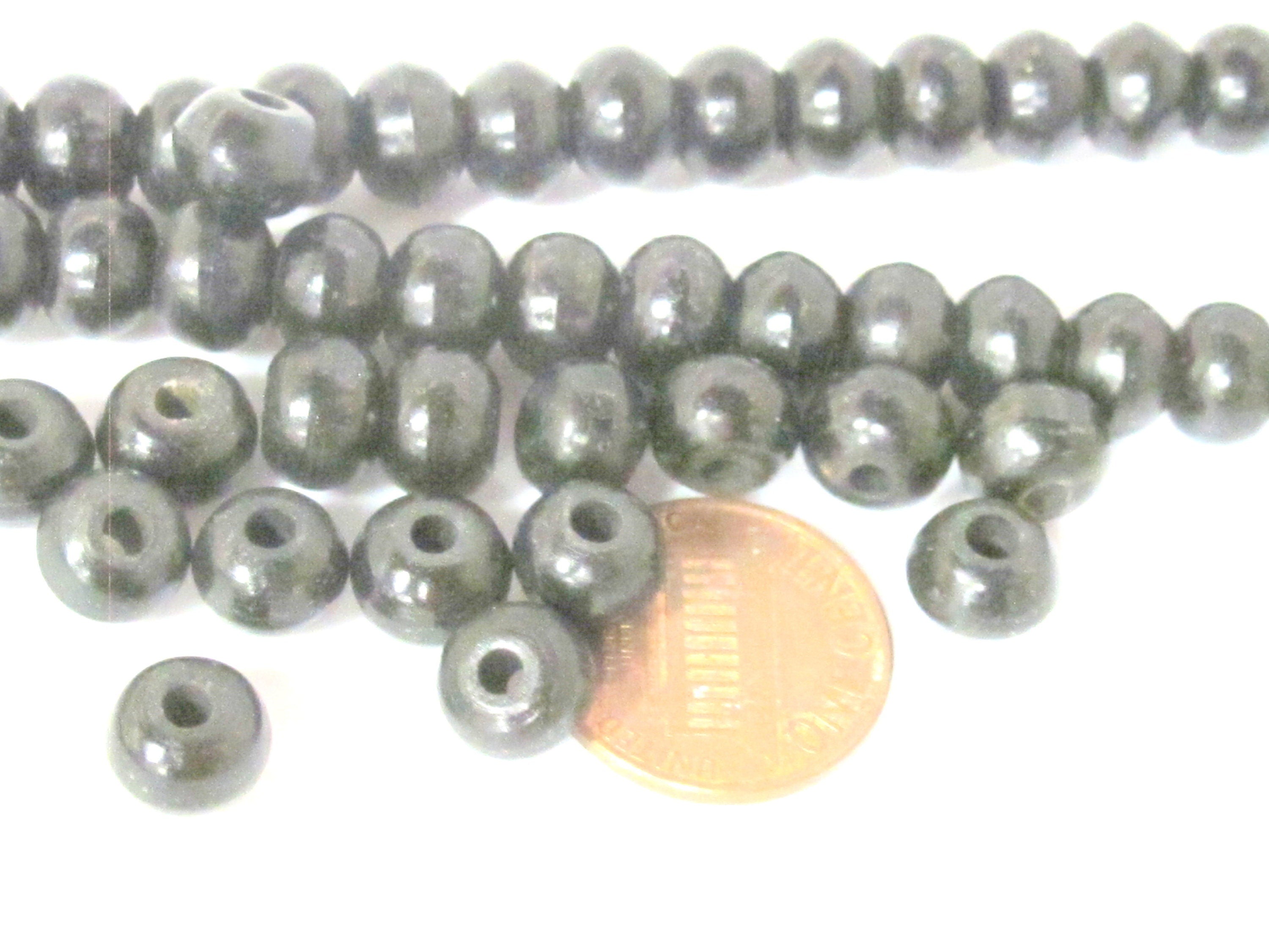 108 Beads - Tibetan Nepal recycled cattle bone mala beads 8 mm black color with guru bead bone mala counters - ML123A