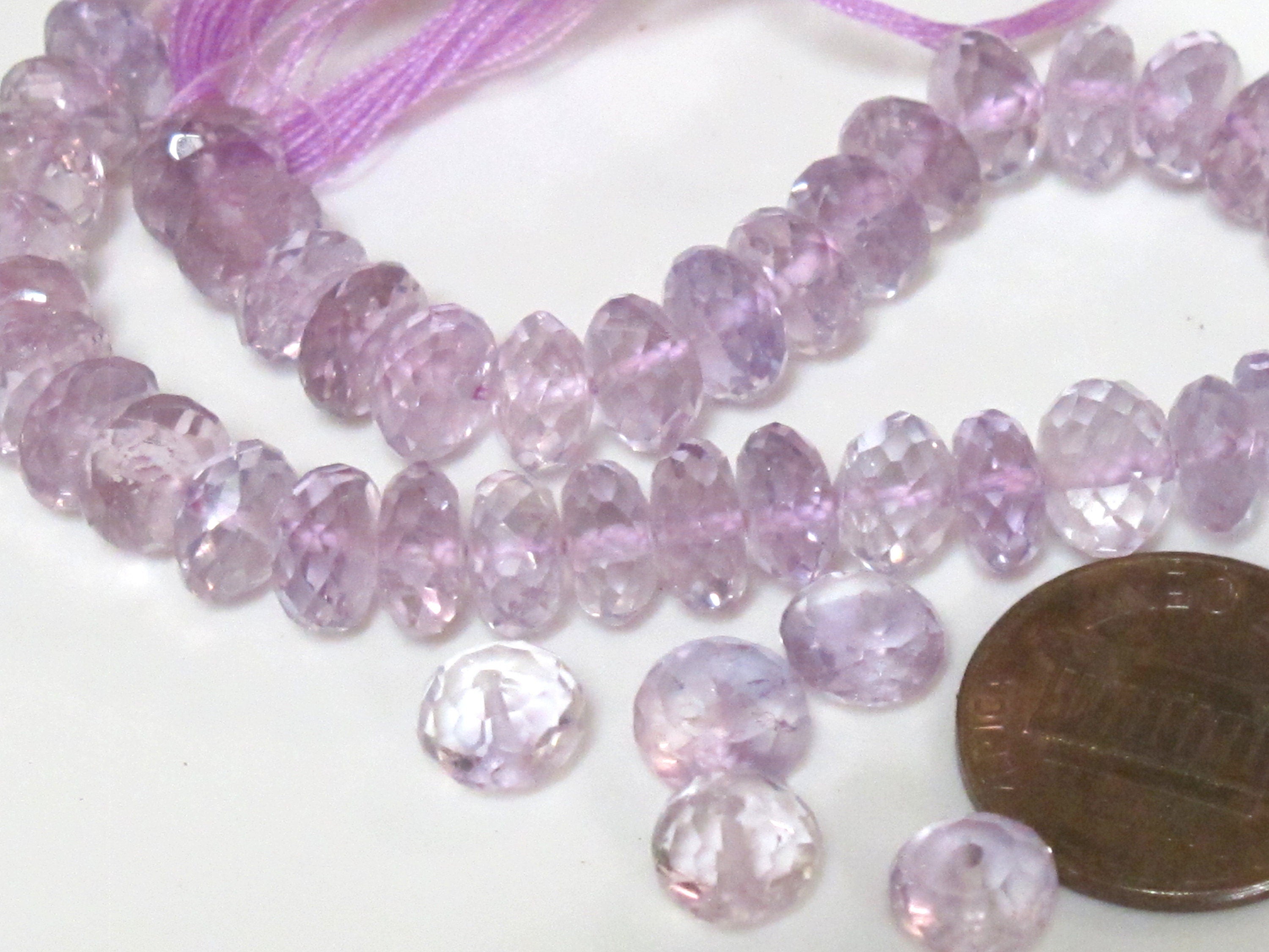 8 beads - High Quality Microfaceted amethyst gemstone rondelle beads - GM236T
