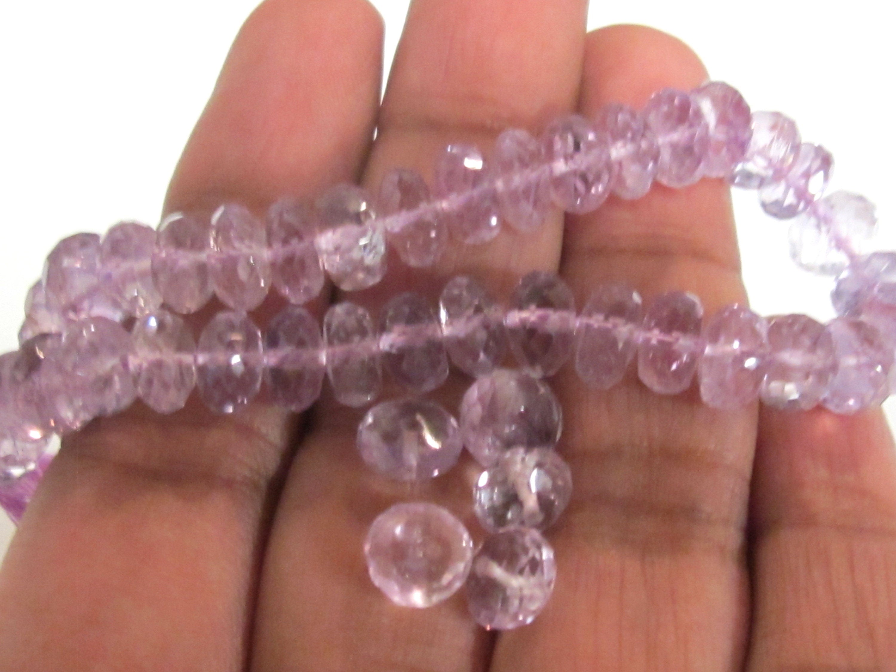 8 beads - High Quality Microfaceted amethyst gemstone rondelle beads - GM236T