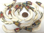 1 Pendant - Tibetan Brass encased Naga Conch shell pendant with turquoise inlay - SP064