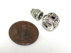 1 Guru bead set - Tibetan silver 3 hole Om mantra 10-11 mm size Guru Bead with Om mantra column bead - GB069