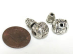 1 Guru bead set - Tibetan silver 3 hole Om mantra 10-11 mm size Guru Bead with Om mantra column bead - GB069