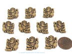 10 Beads - Reversible Light weight acrylic antiqued brown color Ganesha beads - BD661s