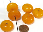 4 beads - Tibetn resin beads Large wide disc shape light weight Tibetan resin beads 23 - 25 mm wide - BD406K