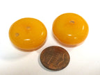 4 beads - Tibetan beads tibet resin beads Large wide disc shape light weight Tibetan resin beads 23 - 25 mm wide - BD406K