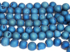 1 strand - 35 beads - 10 mm size - Beautiful Metallic blue color druzy agate beads - GM344K