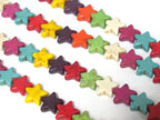 Star beads 1 Full strand - 30 beads mix colors Star shape howlite beads 15 inches strand - GM183R