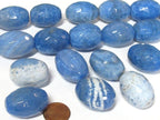 6 Beads - Agate onyx gemstone beads Large heavy size faceted agate onyx blue color mix tones cylinder gemstone pendant beads lot - GM199K